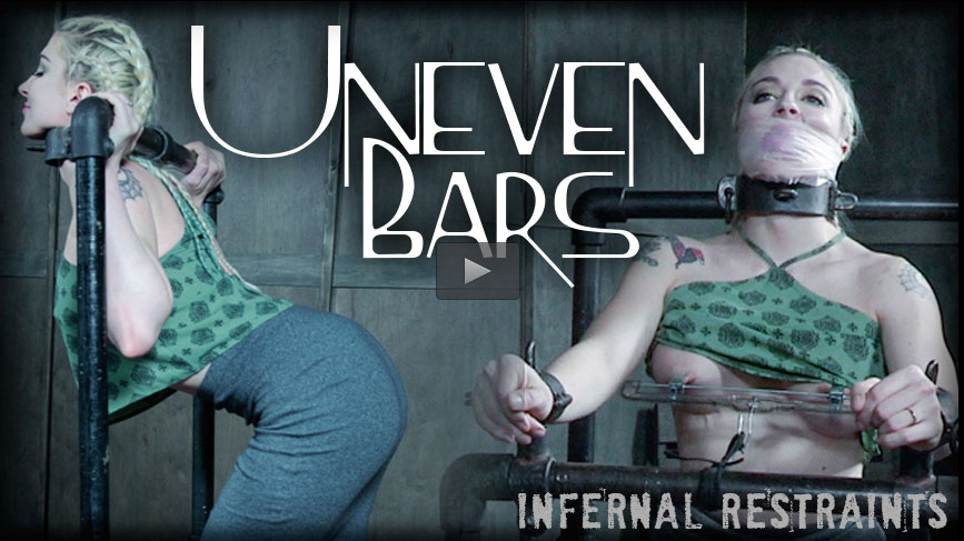 Uneven Bars/Ungleiche Bars (Leya F., Infernalrestraints.com) [2017, Metal Bondage, Metal Collar, Pussy Hook, Tickling]