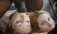 Tagteamed twosome! Twins Emma Hazie and Odette Delacroix take brutal deepthroat [2018,SB,Cool Girl,BDSM][Eng]