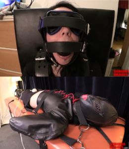Super bondage, domination and hogtie for young model in leather clothes [2017][Eng]