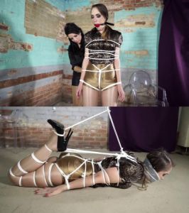 Tight bondage, torment and hogtie for hot young slavegirl [2019][Eng]
