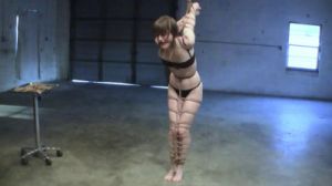 AJ Marion in a Tiptoe Strappado [2019,torture,Bondage,Rope][Eng]