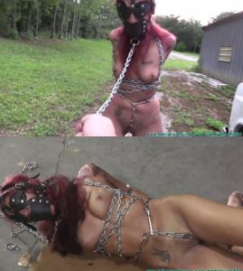 Hard bondage, domination and hogtie for naked slave model [2020][Eng]