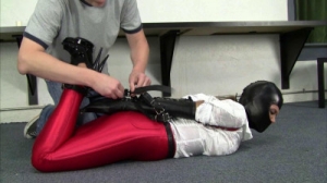 Bdsm Most Popular Red Disco Jeans, Tight Leather Gear and Gwen Hood [officeperils,Carissa Montgomery,Gwen Hood,Red Disco Jeans,Hogtie][Eng]