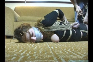 Southern Cutie Hogtied, Gagged twice - Part 3 [2020, gags, pantyhose,crotchrope][Eng]