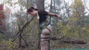 Rin Transported to The Woods and Tree Tied - Part 3 [2020, outdoors, nipple clamps,crotchrope][Eng]