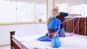 RS - Bed Bound in Blue Catsuit [2020,Rope,Bondage,BDSM][Eng]