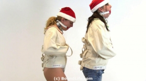 White strap gags! Christmas time! [2020,Rope,BDSM,Bondage][Eng]