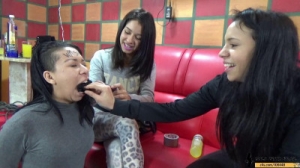 Forcing the slave to wipe socks in the mouth with soap [Eng]