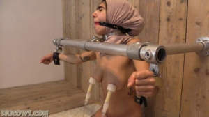 Persian HuCow [2020,Aisha,breast training machine,ball gag,bondage][Eng]