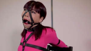 Pink Catsuit Ring Gag [Restricted Senses,Asian,Rope Bondage,Tied][Eng]