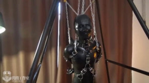 Bunny latex suspension breathplay [2017,Latex,Bdsm,Rubber][Eng]