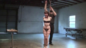AJ Marion in a Tiptoe Strappado [2021,Rope,Bondage,BDSM][Eng]
