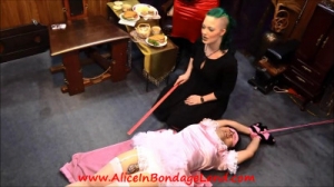 Sploshing Tea Party Sissy Threesome - Denali And Mistress Alice [Femdom and Strapon][Eng]