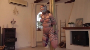 Tight bondage, strappado and torture for naked bitch [2021,BDSM][Eng]