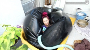Swallowed by ExtraLarge Giant Rubber Ball [Asians BDSM][Eng]