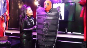 Heavy Rubber Bondage by the real real Rubber Mistress [Femdom and Strapon][Eng]