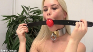 My new broad strap gag! [BDSM][Eng]