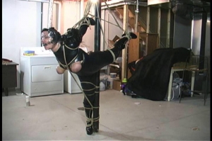 Ruining a black zentai suit [2013,BDSM Latex,Born to Be Bound,JJ Plush,Ball Tied,Damsel In Distress,Extreme Heels][Eng]