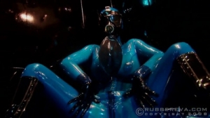 Transparent blue rubber fucking Full [BDSM Latex][Eng]