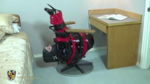 Femcar Bound in Gord's Famous Office Chair [BDSM Latex][Eng]