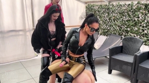 FetishChateauStudio - Triple Domme pegging gangbang on the terrace - Evil Woman and Mistress Glam...