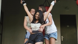 TickleTherapy – Sabina four hands stand up tickle therapy