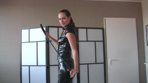 FemdomFoto - Lady Iveta - Bullwhips And PVC-Dress (German)