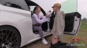 Alpha Babe Lucy - My stepbrother made a Foot Sniffing Sneaker Cumshot   CEI