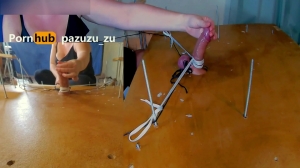 PAZUZU ZU - I Made Him Cum Twice In The Milking Table - Ruined Orgasm