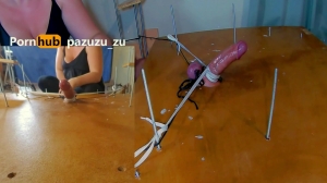 PAZUZU ZU - I Made Him Cum Twice In The Milking Table - Ruined Orgasm