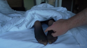RomyFetish – POV cute and genuine feet tickling moment in black pantyhose