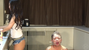 MistressLand - The Mistress Cooks The Masochist Slave By Throwing Raw Eggs At Him And Sprinkling ...