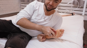 RFStudioProduction – Tickling Sexy Slava in Spread Eagle Position and Sensual Massage-mf, Ticklin...