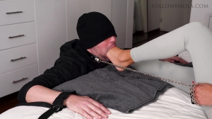 Mistress Enola Fetish - Deep Throat Gagging - My Foot Buried In His Mouth No Mercy - Mistress Eno...