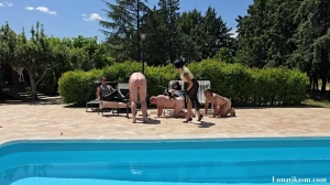 Mistress Lunatika - Lunatikasm - Multiple Caning At The Pool Part 2-Femdom