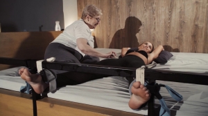 TickleTherapy – Rhythmic gymnast Zhenia tickled by Nika- ff, HD, TicklingFeet