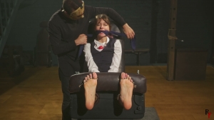 RFStudioProduction – Anfisa – Nylon and Barefoot Tickling in Stocks- mf, NylonFeet, TicklingFeet